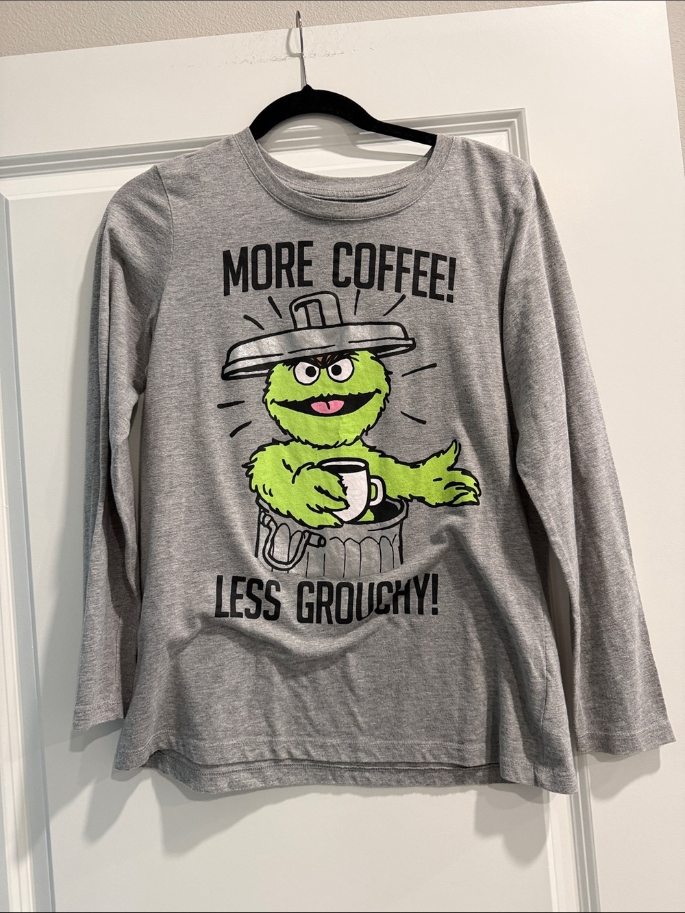 Sesame Street more coffee less grouchy long sleeve sz l